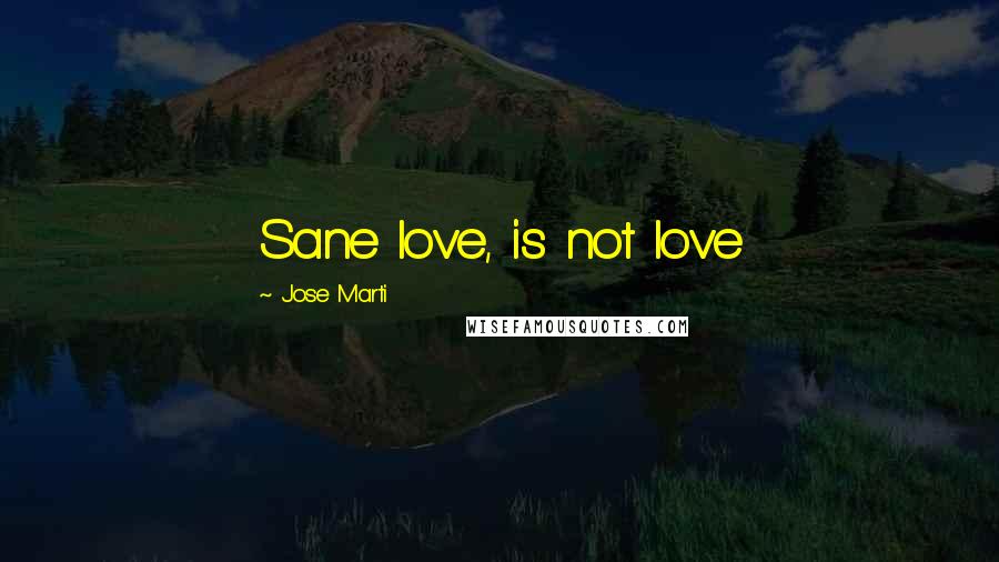 Jose Marti Quotes: Sane love, is not love