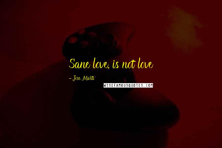 Jose Marti Quotes: Sane love, is not love