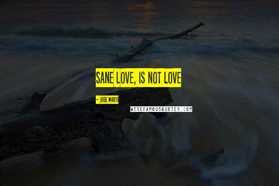 Jose Marti Quotes: Sane love, is not love