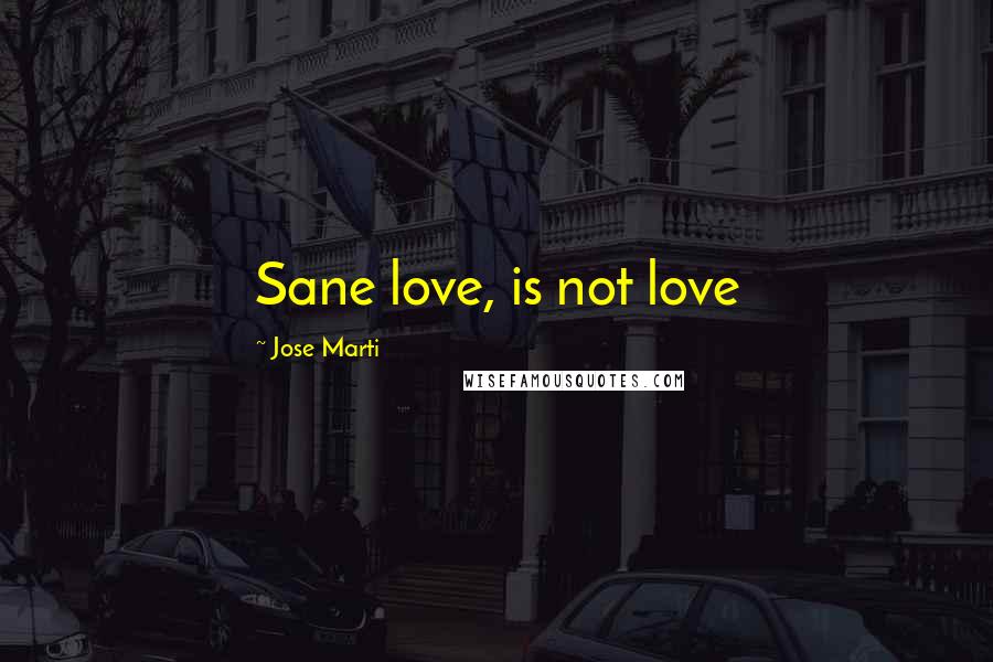 Jose Marti Quotes: Sane love, is not love