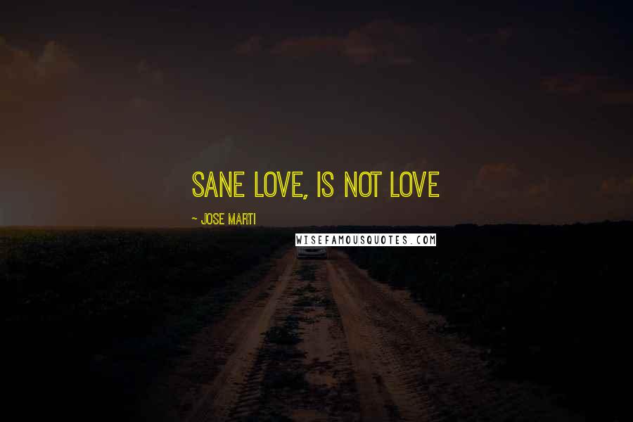 Jose Marti Quotes: Sane love, is not love