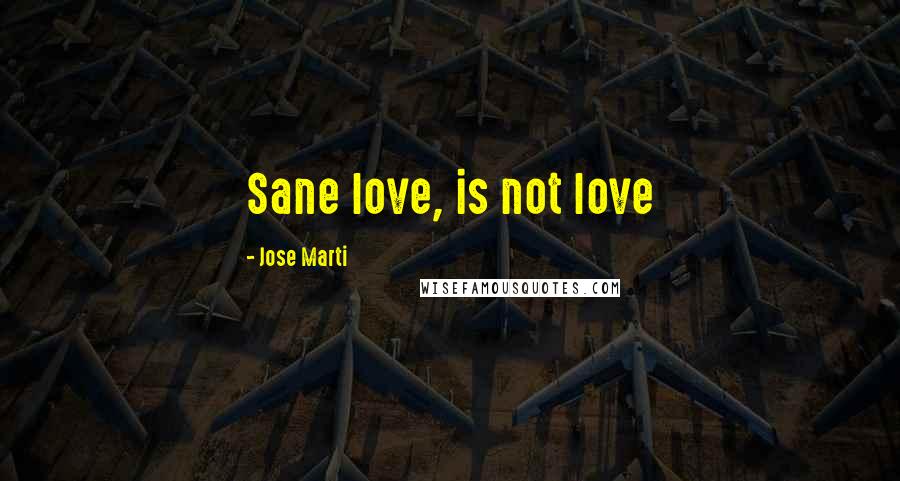 Jose Marti Quotes: Sane love, is not love