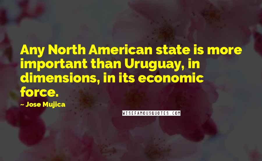 Jose Mujica Quotes: Any North American state is more important than Uruguay, in dimensions, in its economic force.