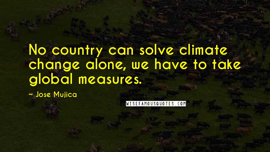 Jose Mujica Quotes: No country can solve climate change alone, we have to take global measures.