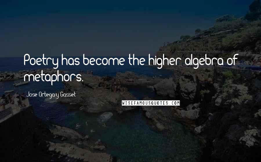 Jose Ortega Y Gasset Quotes: Poetry has become the higher algebra of metaphors.