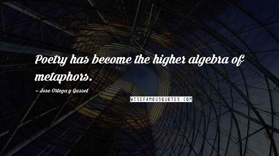 Jose Ortega Y Gasset Quotes: Poetry has become the higher algebra of metaphors.