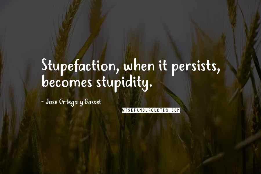 Jose Ortega Y Gasset Quotes: Stupefaction, when it persists, becomes stupidity.