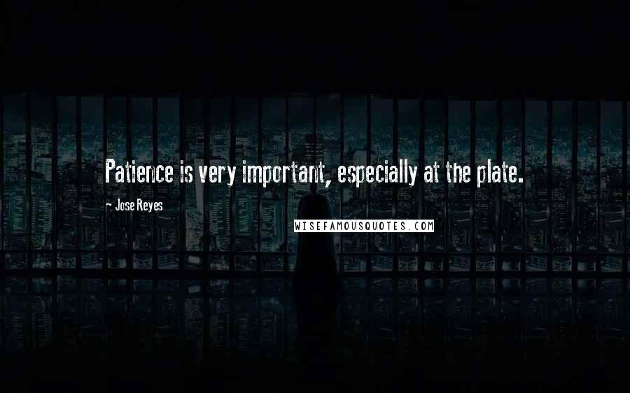 Jose Reyes Quotes: Patience is very important, especially at the plate.