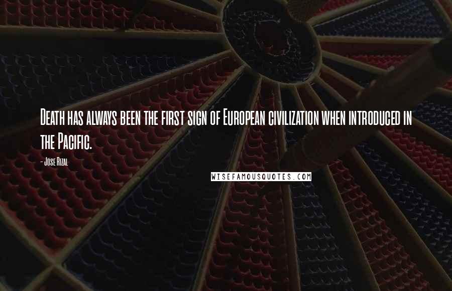 Jose Rizal Quotes: Death has always been the first sign of European civilization when introduced in the Pacific.
