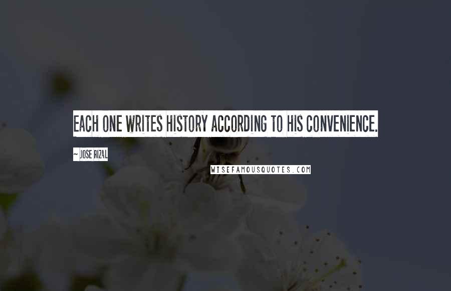 Jose Rizal Quotes: Each one writes history according to his convenience.
