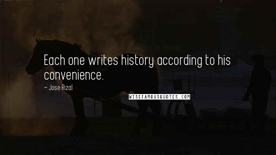 Jose Rizal Quotes: Each one writes history according to his convenience.