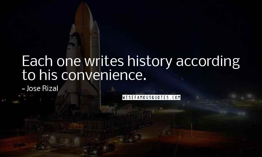 Jose Rizal Quotes: Each one writes history according to his convenience.