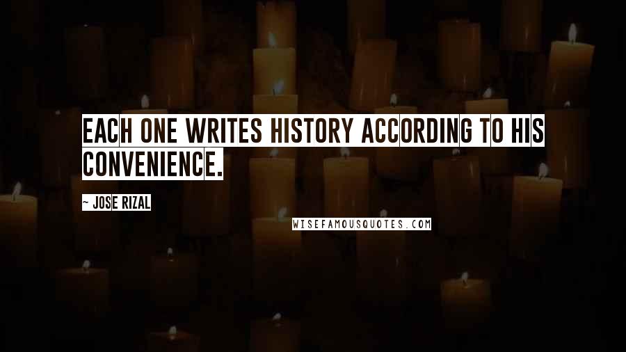 Jose Rizal Quotes: Each one writes history according to his convenience.