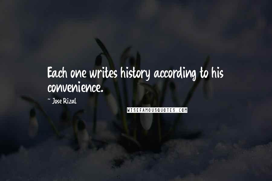 Jose Rizal Quotes: Each one writes history according to his convenience.