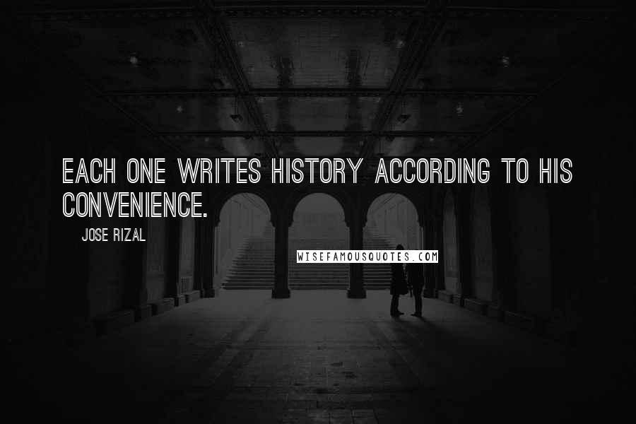 Jose Rizal Quotes: Each one writes history according to his convenience.