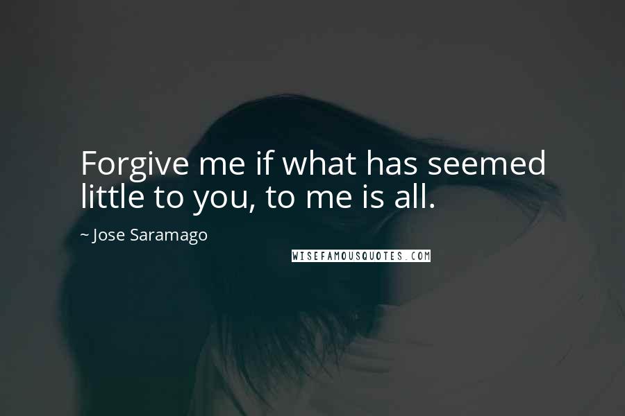 Jose Saramago Quotes: Forgive me if what has seemed little to you, to me is all.