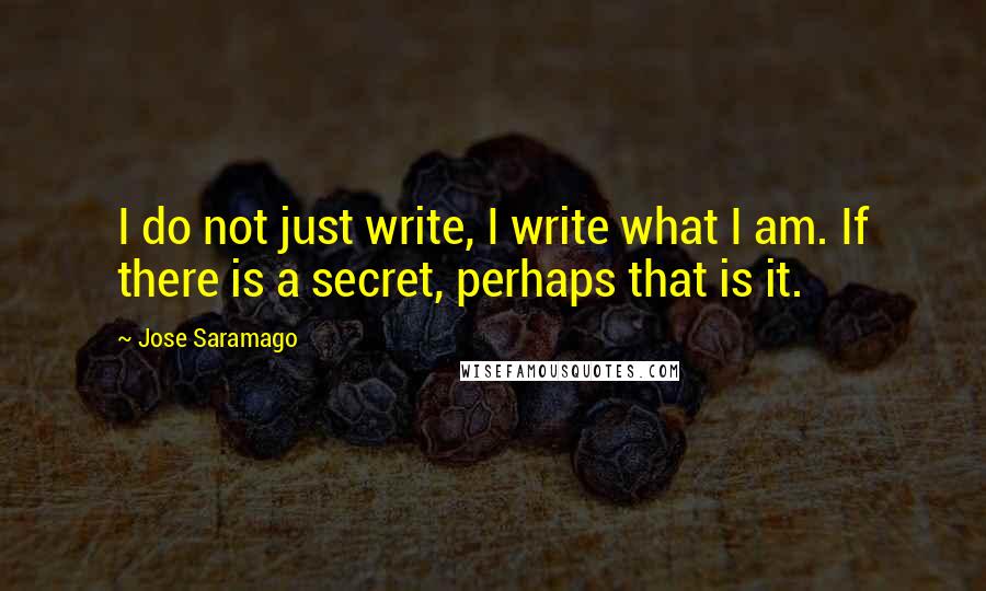 Jose Saramago Quotes: I do not just write, I write what I am. If there is a secret, perhaps that is it.