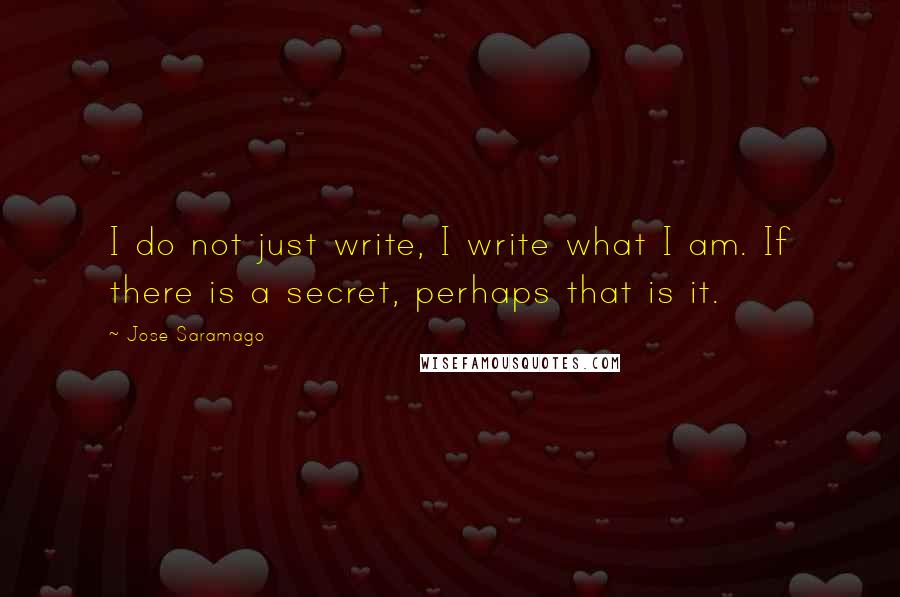 Jose Saramago Quotes: I do not just write, I write what I am. If there is a secret, perhaps that is it.