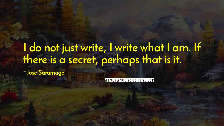 Jose Saramago Quotes: I do not just write, I write what I am. If there is a secret, perhaps that is it.