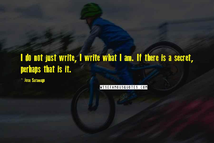 Jose Saramago Quotes: I do not just write, I write what I am. If there is a secret, perhaps that is it.