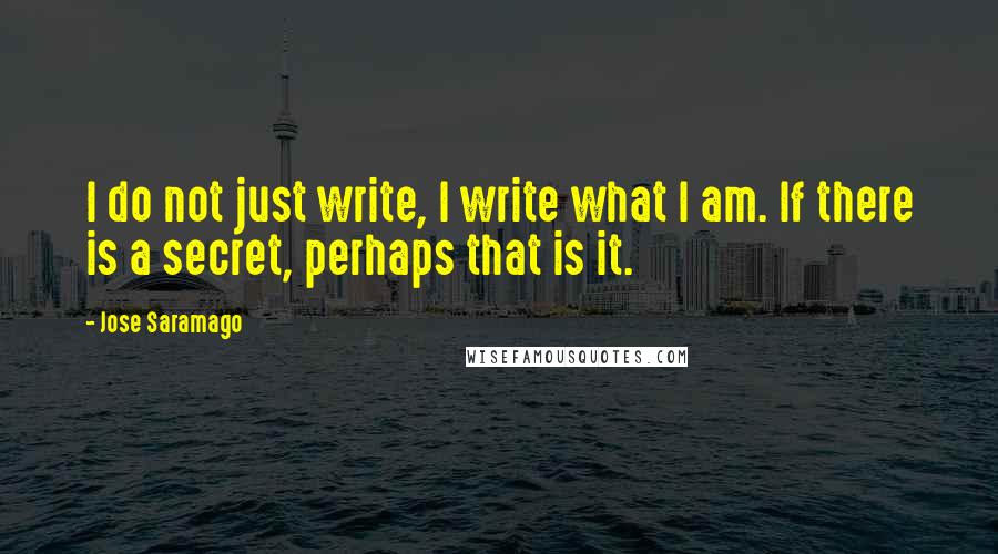 Jose Saramago Quotes: I do not just write, I write what I am. If there is a secret, perhaps that is it.