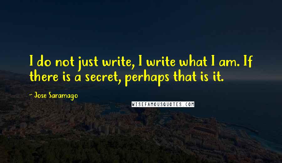 Jose Saramago Quotes: I do not just write, I write what I am. If there is a secret, perhaps that is it.