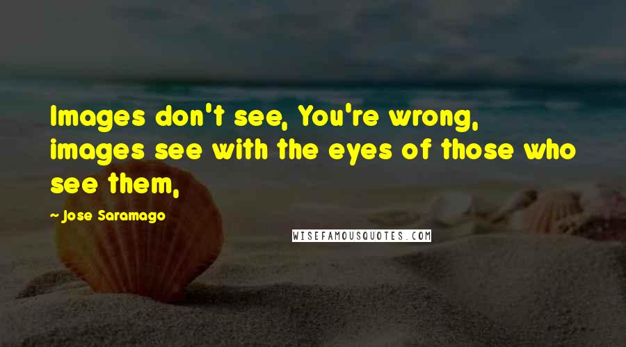 Jose Saramago Quotes: Images don't see, You're wrong, images see with the eyes of those who see them,