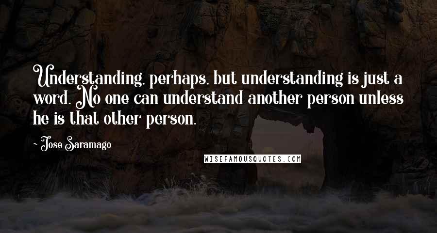 Jose Saramago Quotes: Understanding, perhaps, but understanding is just a word. No one can understand another person unless he is that other person.