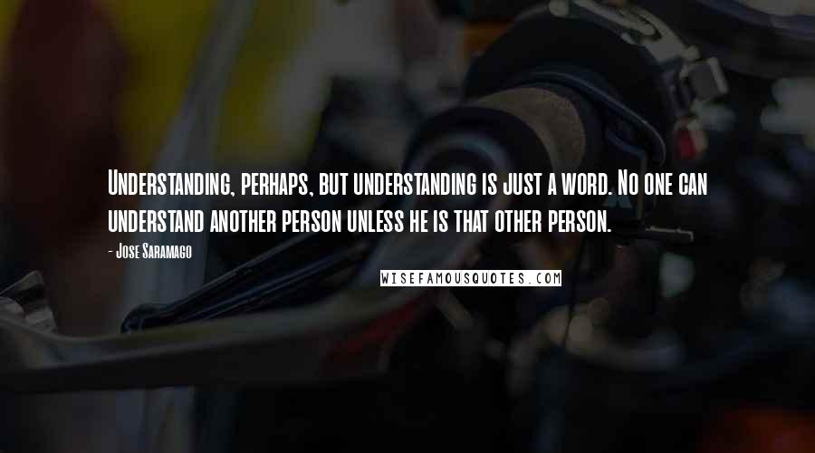 Jose Saramago Quotes: Understanding, perhaps, but understanding is just a word. No one can understand another person unless he is that other person.