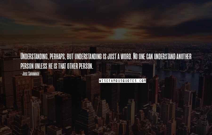 Jose Saramago Quotes: Understanding, perhaps, but understanding is just a word. No one can understand another person unless he is that other person.