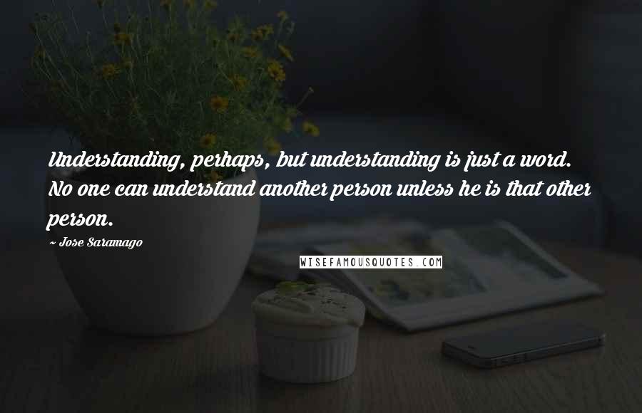 Jose Saramago Quotes: Understanding, perhaps, but understanding is just a word. No one can understand another person unless he is that other person.