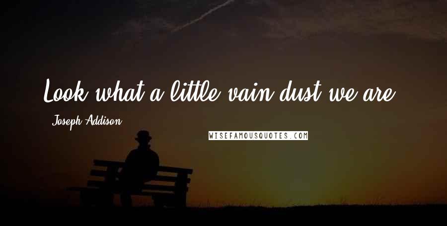 Joseph Addison Quotes: Look what a little vain dust we are!