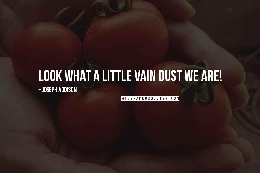 Joseph Addison Quotes: Look what a little vain dust we are!