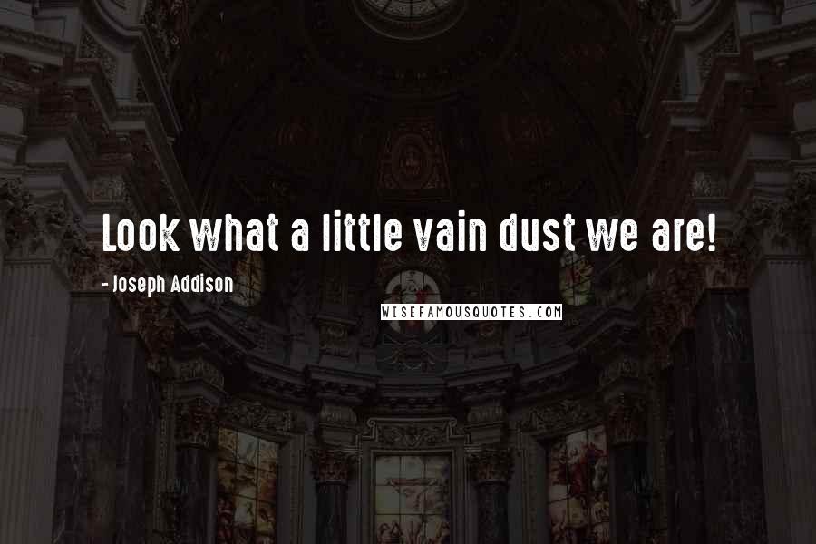 Joseph Addison Quotes: Look what a little vain dust we are!