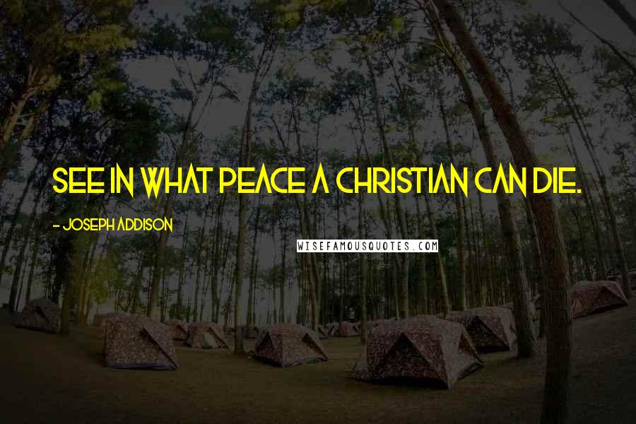 Joseph Addison Quotes: See in what peace a Christian can die.