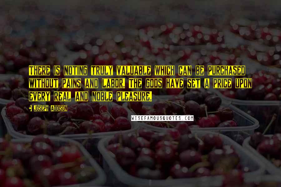 Joseph Addison Quotes: There is noting truly valuable which can be purchased without pains and labor. The gods have set a price upon every real and noble pleasure.
