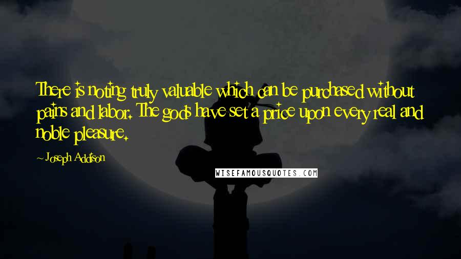 Joseph Addison Quotes: There is noting truly valuable which can be purchased without pains and labor. The gods have set a price upon every real and noble pleasure.