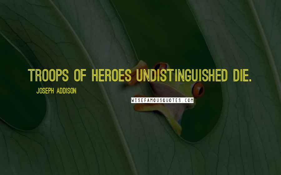 Joseph Addison Quotes: Troops of heroes undistinguished die.