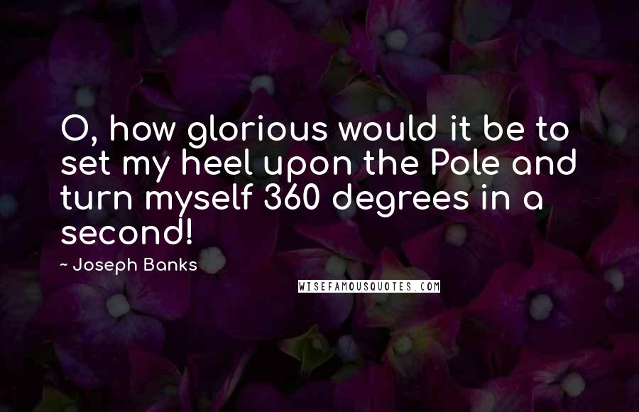 Joseph Banks Quotes: O, how glorious would it be to set my heel upon the Pole and turn myself 360 degrees in a second!