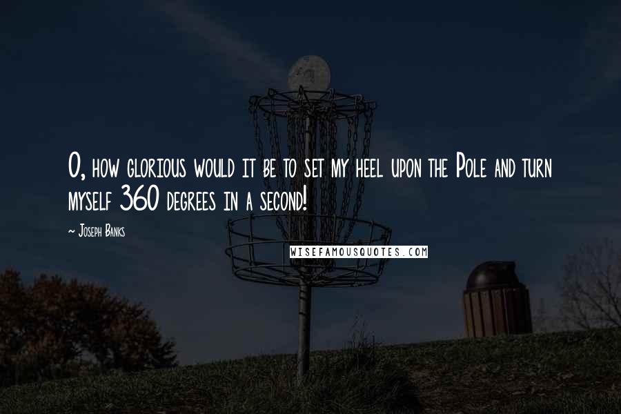 Joseph Banks Quotes: O, how glorious would it be to set my heel upon the Pole and turn myself 360 degrees in a second!