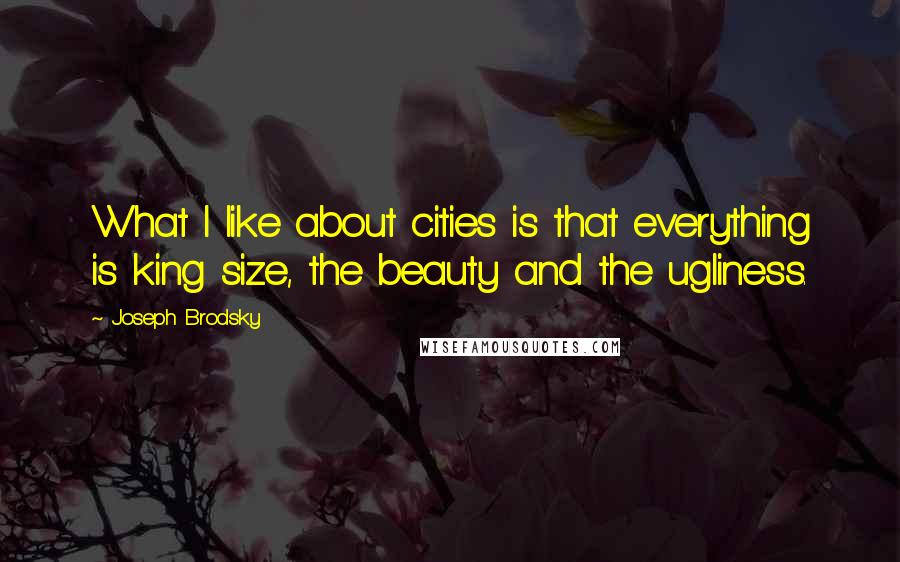 Joseph Brodsky Quotes: What I like about cities is that everything is king size, the beauty and the ugliness.