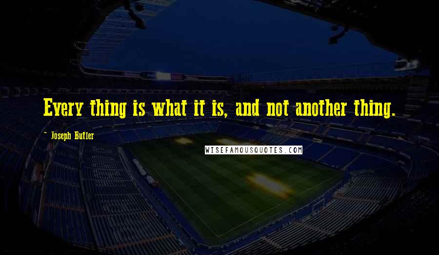 Joseph Butler Quotes: Every thing is what it is, and not another thing.