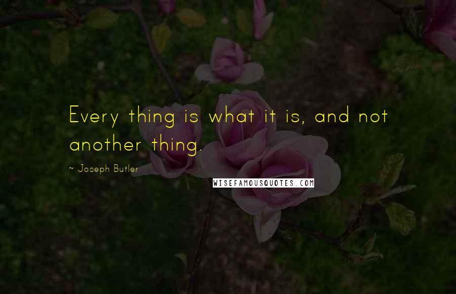 Joseph Butler Quotes: Every thing is what it is, and not another thing.