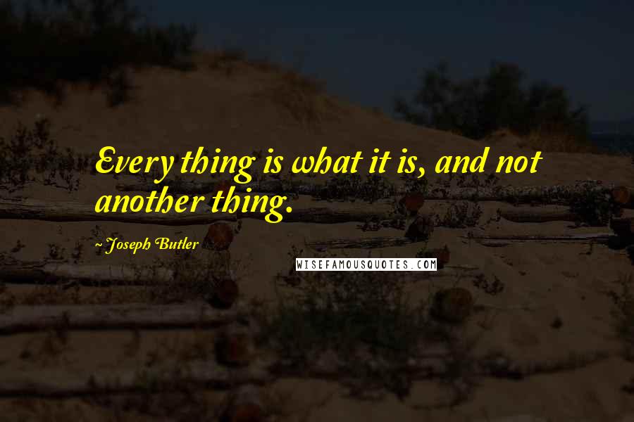 Joseph Butler Quotes: Every thing is what it is, and not another thing.