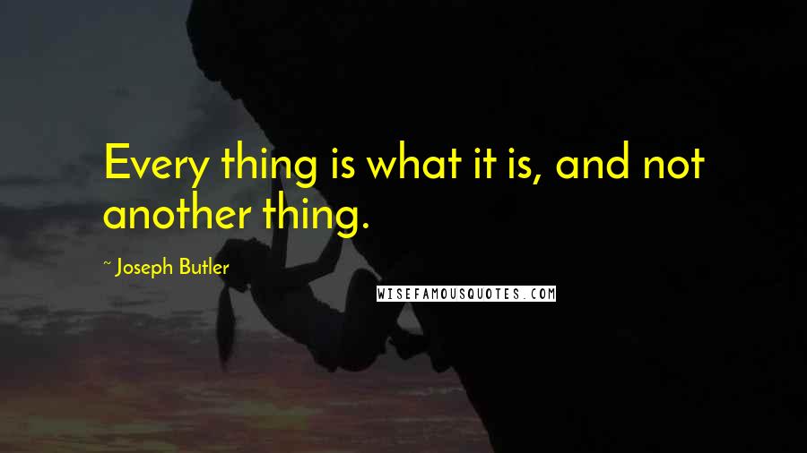 Joseph Butler Quotes: Every thing is what it is, and not another thing.