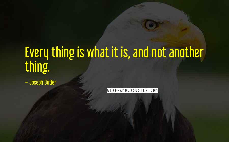 Joseph Butler Quotes: Every thing is what it is, and not another thing.