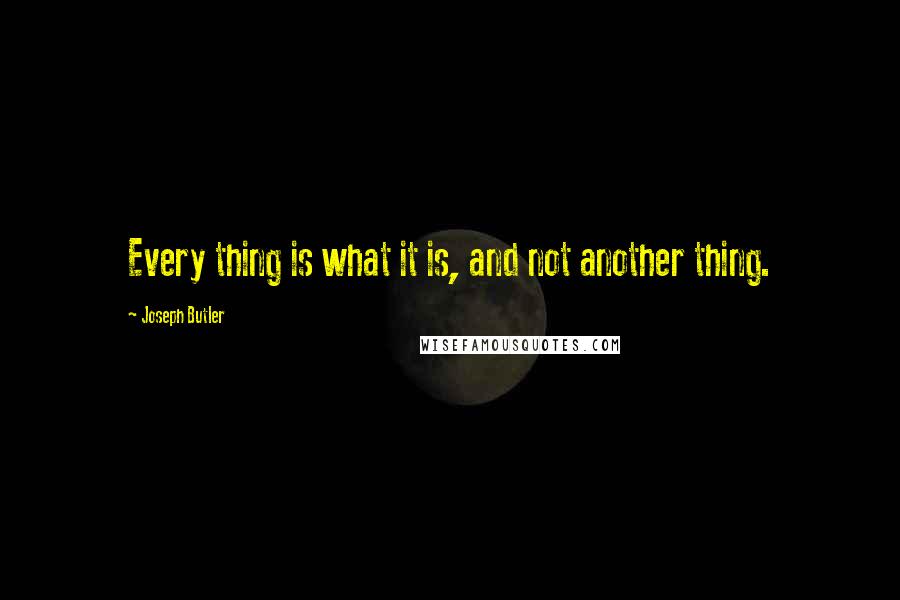 Joseph Butler Quotes: Every thing is what it is, and not another thing.