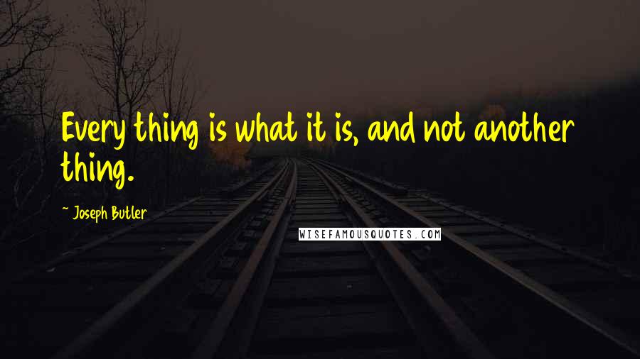 Joseph Butler Quotes: Every thing is what it is, and not another thing.