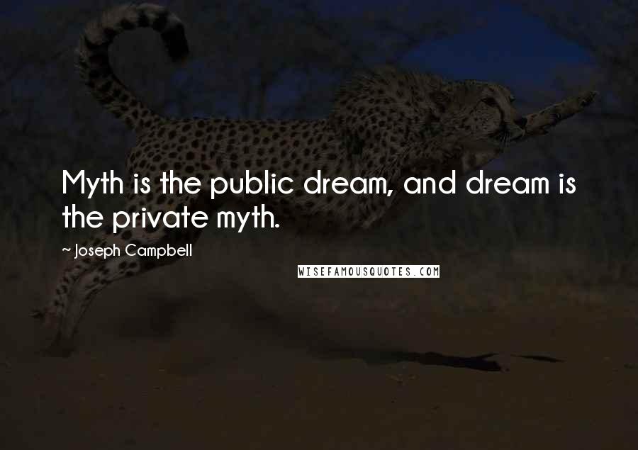 Joseph Campbell Quotes: Myth is the public dream, and dream is the private myth.