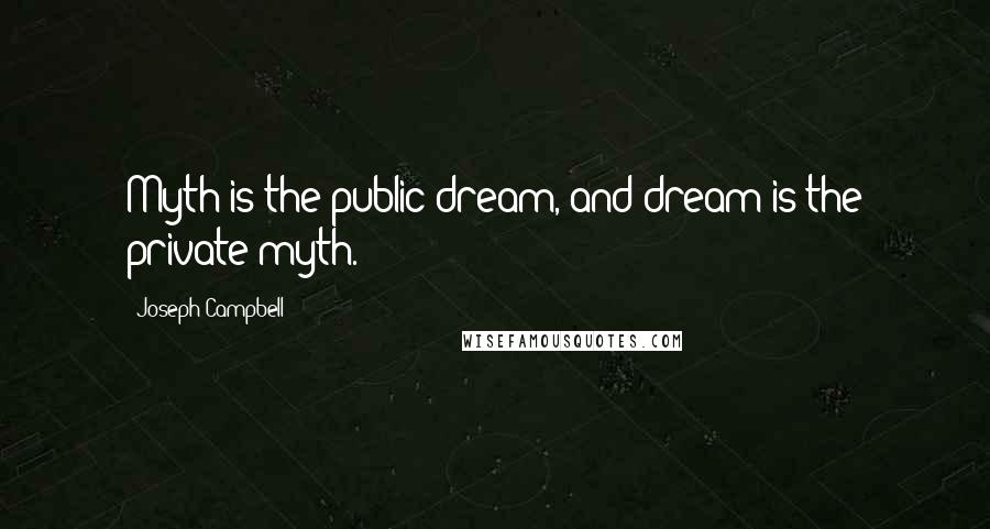 Joseph Campbell Quotes: Myth is the public dream, and dream is the private myth.